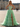 Bow Front Hot Fix Crystal Corset Long Layered Ruffle Hem Prom Dress  - Mint Green