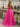 Strapless Ruched Bodice Sheer Backless Lace Up Tiered Long Ball Gown Prom Dress in Hot Pink