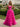 Strapless Ruched Bodice Sheer Backless Lace Up Tiered Long Ball Gown Prom Dress in Hot Pink