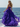 Spaghetti Strap V-Neck Ruffle Ball Gown Long Prom Dress With Split in Purple