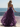 Spaghetti Strap V-Neck Ruffle Ball Gown Long Prom Dress With Split in Plum
