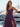 Spaghetti Strap V-Neck Ruffle Ball Gown Long Prom Dress With Split in Plum