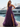 Spaghetti Strap V-Neck Ruffle Ball Gown Long Prom Dress With Split in Plum