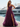Spaghetti Strap V-Neck Ruffle Ball Gown Long Prom Dress With Split in Grape