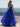 Spaghetti Strap V-Neck Ruffle Ball Gown Long Prom Dress With Split in Royal Blue
