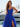 Spaghetti Strap V-Neck Ruffle Ball Gown Long Prom Dress With Split in Royal Blue