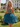 V-Neck Sparkly Lace Up Mini Ball Gown Prom Dress in Peacock Blue