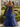 Sparkly Appliques V-Neck Bodice Long Ball Gown Prom Dress in Navy Blue