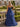Sparkly Appliques V-Neck Bodice Long Ball Gown Prom Dress in Navy Blue