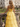 V-Neck Sparkly Crystal Lace Up Long Ball Gown Prom Dress With Split in Yellow