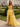 V-Neck Sparkly Crystal Lace Up Long Ball Gown Prom Dress With Split in Yellow