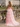 V-Neck Sparkly Crystal Lace Up Long Ball Gown Prom Dress With Split in Pink