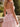 V-Neck Sparkly Crystal Lace Up Long Ball Gown Prom Dress With Split in Pink
