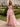 V-Neck Sparkly Crystal Lace Up Long Ball Gown Prom Dress With Split in Pink