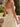 V-Neck Sparkly Crystal Lace Up Long Ball Gown Prom Dress With Split in Champagne
