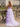 V-Neck Sparkly Crystal Lace Up Long Ball Gown Prom Dress With Split in Lavender