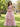 Tulle Ruffled Skirt Ball Gown Prom Dress With Lace V-Neck in Pink