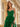 Bodice Spaghetti Strap Tulle Ruffle Prom Dress With Slit - Emerald Green