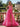 Spaghetti Straps Sequin Sheer Bodice Ball Gown Prom Dress - Hot Pink