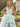 Sweetheart Polka Dot Ball Gown Prom Dress With Belt in Baby Blue
