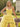 Sweetheart Polka Dot Ball Gown Prom Dress With Belt in Yellow