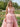 Sweetheart Polka Dot Ball Gown Prom Dress With Belt in Pink