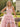 Sweetheart Polka Dot Ball Gown Prom Dress With Belt in Pink