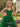 Sweetheart Polka Dot Ball Gown Prom Dress With Belt in Emerald Green