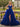 Sweetheart Polka Dot Ball Gown Prom Dress With Belt in Royal Blue