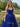 Sweetheart Polka Dot Ball Gown Prom Dress With Belt in Royal Blue