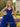 Sweetheart Polka Dot Ball Gown Prom Dress With Belt in Royal Blue