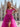 Off Shoulder Hot Fix Crystal Lace Illusion Bodice Long Ball Gown Prom Dress With Slit - Hot Pink