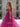 Off Shoulder Hot Fix Crystal Lace Illusion Bodice Long Ball Gown Prom Dress With Slit - Hot Pink