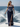 Plus Size Off Shoulder Hot Fix Crystal Pleated Long Mermaid Prom Dress With Slit - Navy Blue