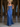 Tank Embroidery Illusion Bow Front Bodice Long Mermaid Prom Dress - Navy Blue