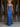 Tank Embroidery Illusion Bow Front Bodice Long Mermaid Prom Dress - Navy Blue