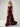 Cut Front Sparkly Beading Bow Back Ruched Bodice Mermaid Long Prom Dress With Slit - Burgundy