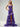 Cut Front Sparkly Beading Bow Back Ruched Bodice Mermaid Long Prom Dress With Slit - Purple
