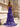 Cut Front Sparkly Beading Bow Back Ruched Bodice Mermaid Long Prom Dress With Slit - Purple