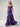 Cut Front Sparkly Beading Bow Back Ruched Bodice Mermaid Long Prom Dress With Slit - Purple