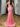 Sparkly Beading Illusion Lace Up Pleated Bodice Long Mermaid Prom Dress in Hot Pink