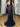 Sparkly Beading Illusion Lace Up Pleated Bodice Long Mermaid Prom Dress in Navy Blue