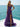 V-Neck Lace Up Embroidery Bodice Long Mermaid Prom Dress With Slit - Purple