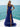 V-Neck Lace Up Embroidery Bodice Long Mermaid Prom Dress With Slit - Royal Blue