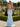 3D Flowers Spaghetti Shoulder Straps Backless Long Mermaid Prom Dress in Baby Blue
