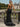 3D Flowers Spaghetti Shoulder Straps Backless Long Mermaid Prom Dress in Black