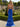 3D Flowers Spaghetti Shoulder Straps Backless Long Mermaid Prom Dress in Royal Blue