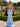 3D Flowers Spaghetti Shoulder Straps Backless Long Mermaid Prom Dress in Sky Blue