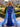 Off Shoulder Sparkly Sheer Lace Up Long Mermaid Prom Dress With Drop in Royal Blue
