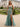 Square Neck Sparkly Appliques Backless Long Mermaid Prom Dress With Split in Turquoise
